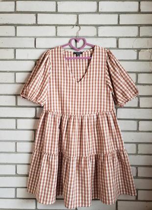 Платье primark, натуральное в клетку 12 р-ру.