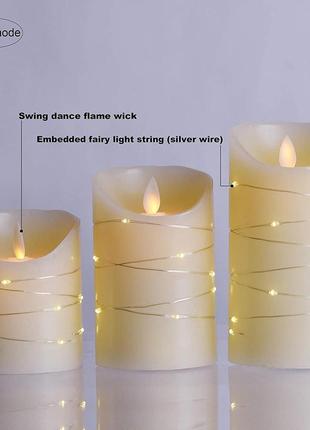 Безполум'яна свічка danip, з вбудованими гірляндами, світлодіодна свічка з 3 частин4 фото