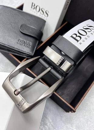 Ремень пояс мужской кожаный в стиле boss / ремень пояс мужественный кожаный в стиле boss