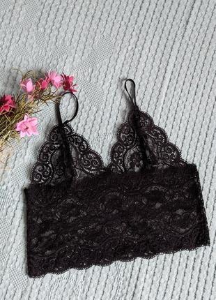Топ кружевной черный