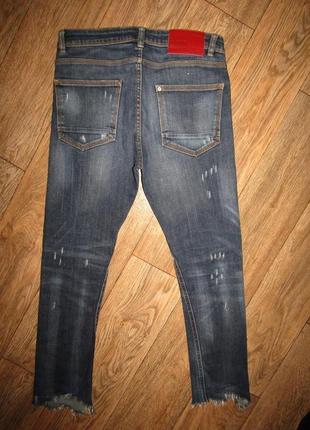 Чоловічі рвані укорочені джинси м від zara1 фото