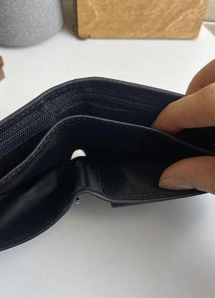 Мужской кожаный кошелек из натуральной кожи черный портмоне кожа люкс качество9 фото