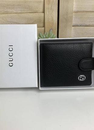 Мужской кожаный кошелек из натуральной кожи черный портмоне кожа люкс качество2 фото