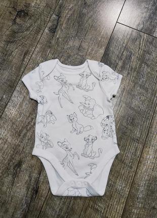 Бодик с коротким рукавом, george, disney, р. 6-9мес., 68-74, длинна 39см