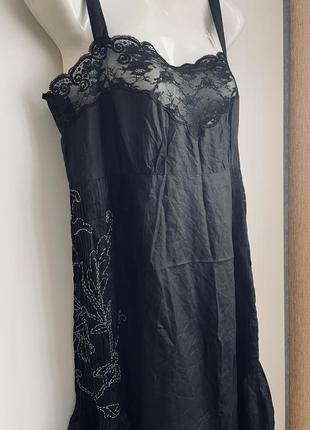 Шелковое tooshop платье в бельевом стиле с вышивкой2 фото