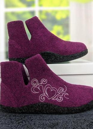 Капці панчіш жіночі фетрові для ламінату високі inblu сливові