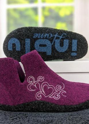 Капці панчіш жіночі фетрові для ламінату високі inblu сливові4 фото