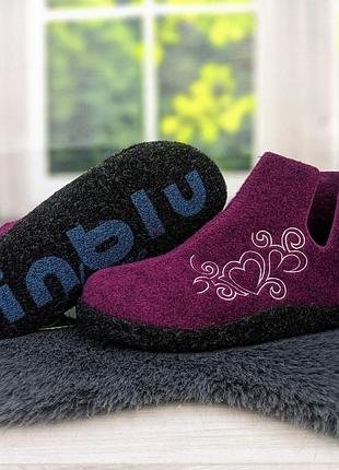 Капці панчіш жіночі фетрові для ламінату високі inblu сливові6 фото