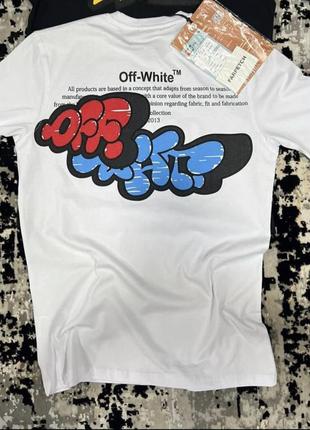 Футболка off-white біла / якісна чоловіча футболка офф файт