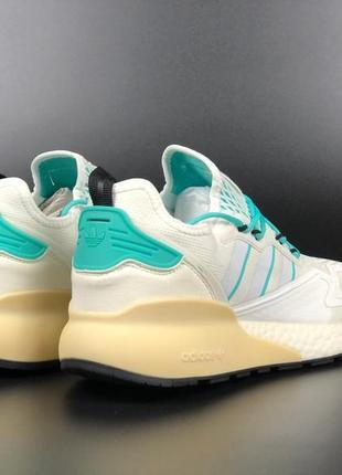 Кроссовки мужские adidas zx 2k boost crystal white/ grey one/ hi-res green / спортивні кросівки для бігу і активного відпочинку10 фото