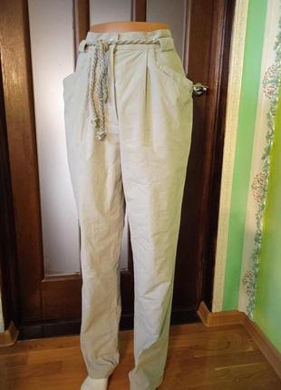 Хлопковые брюки на фланевой подкладке francani с пояском.