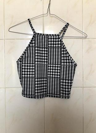Кроп топ майка в рубчик zara