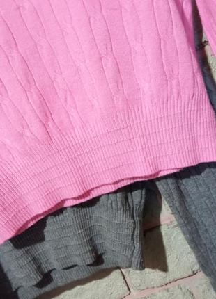 Молодіжний светр кроп кашемір в'язка косичками рожевий 42/464 фото