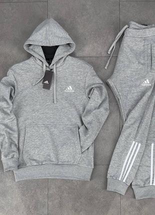 Демисезонный серий спортивный костюм adidas весенний серый спортивный костюм адидас