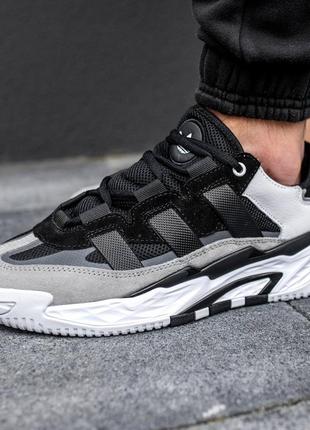 Демисезонное черно-белое кроссовки adidas niteball мужские черные кроссовки адидас найтбол2 фото
