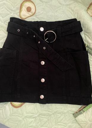 Трендова джинсова жіноча юбка bershka
