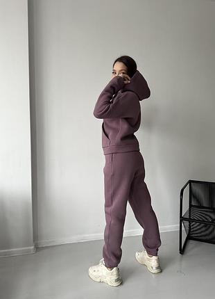 Качественный теплый спортивный костюм на флисе. худи и штаны на флисе