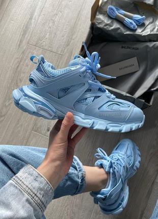 Кроссовки в стиле balenciaga track light blue голубые, трек женские1 фото