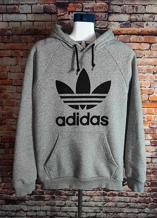 Худі adidas originals trefoil hoodie in grey 
оригінал