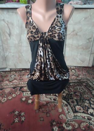 Жіноча міні-сукня з леопардовим принтом з драпіруванням, вечірнього клубного верху