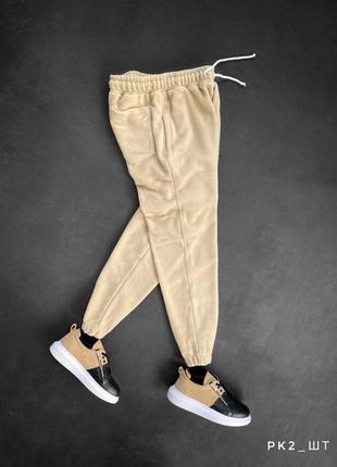 Спортивные штаны бежевые мужские / качественные мужские спортивки
