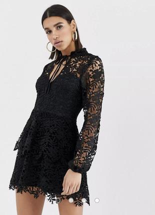 Міні-сукня missguided із в’язаними деталями та зав’язкою спереду чорного кольору