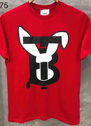 Футболка burberry красная / брендовые мужские футболки барбери2 фото