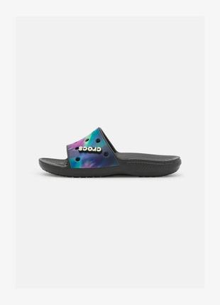 Крокс слайд черные классик мульти classic crocs slide out of this world multi / black4 фото