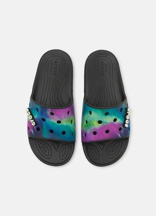 Крокс слайд черные классик мульти classic crocs slide out of this world multi / black5 фото