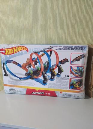 Трек хот вилс, hotwheels невероятные виражи corkscrew crash