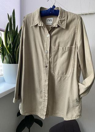 Джинсовая рубашка oversize от zara