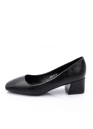Туфли на каблуках с квадратным носком эко кожа бежевые черные4 фото