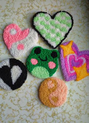 Унікальна підставка під чашку, стакан, кружку ручної роботи punch needle tufting