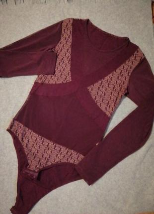Итальянский боди, рукава сетка,  s