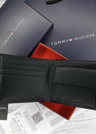 Мужской брендовый кожаный кошелек tommy hilfiger lux