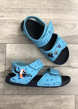 Adidas сандалии пенные голубые