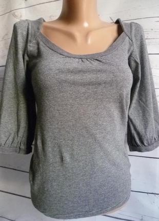 Футболка серая в мелкую полоску zara