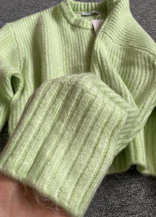 Теплый мохеровый свитер мятного кольору fb sister
