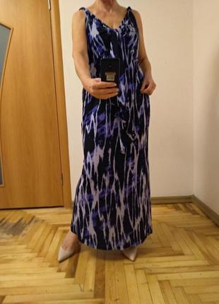 Хорошенькое цветное трикотажное платье, сарафан в пол. размер 246 фото
