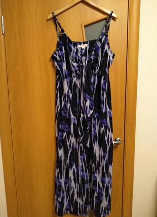 Хорошенькое цветное трикотажное платье, сарафан в пол. размер 243 фото
