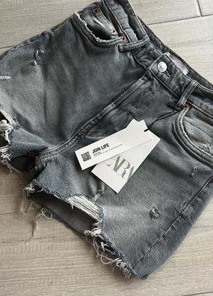 Круті високі джинсові шорти від zara3 фото