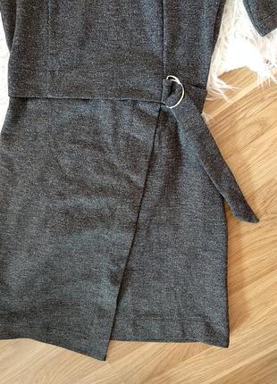 Стильне сіра сукня topshop, плаття на запах 2