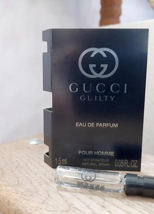 Gucci guilty eau de parfum pour homme💥оригинал миниатюра пробник mini spray 1,5 мл книжка1 фото