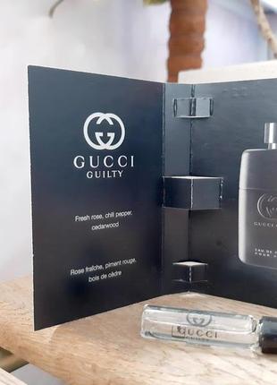Gucci guilty eau de parfum pour homme💥оригінал мініатюра пробник mini spray 1,5 мл книжка3 фото