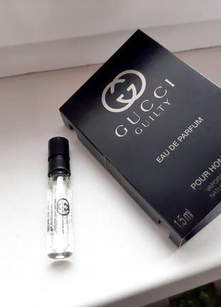 Gucci guilty eau de parfum pour homme💥оригінал мініатюра пробник mini spray 1,5 мл книжка7 фото