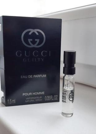 Gucci guilty eau de parfum pour homme💥оригінал мініатюра пробник mini spray 1,5 мл книжка9 фото