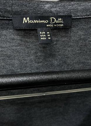 Massimo dutti m эластичная свободная серая рубашка блуза с вырезом на пуговицах3 фото