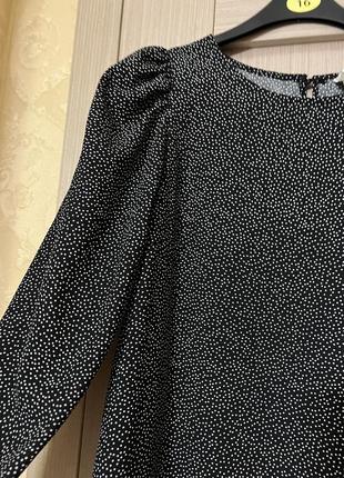 Платье h&m в горошек с обьемными рукавами 4