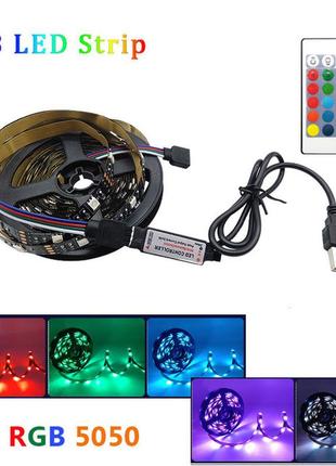 Светодиодная лента для подсветки телевизора 5v 5050 rgb 2м usb7 фото