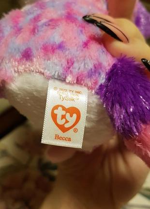 Ty beanie babies очістик рожевий лемур becca 15 см оригінал7 фото